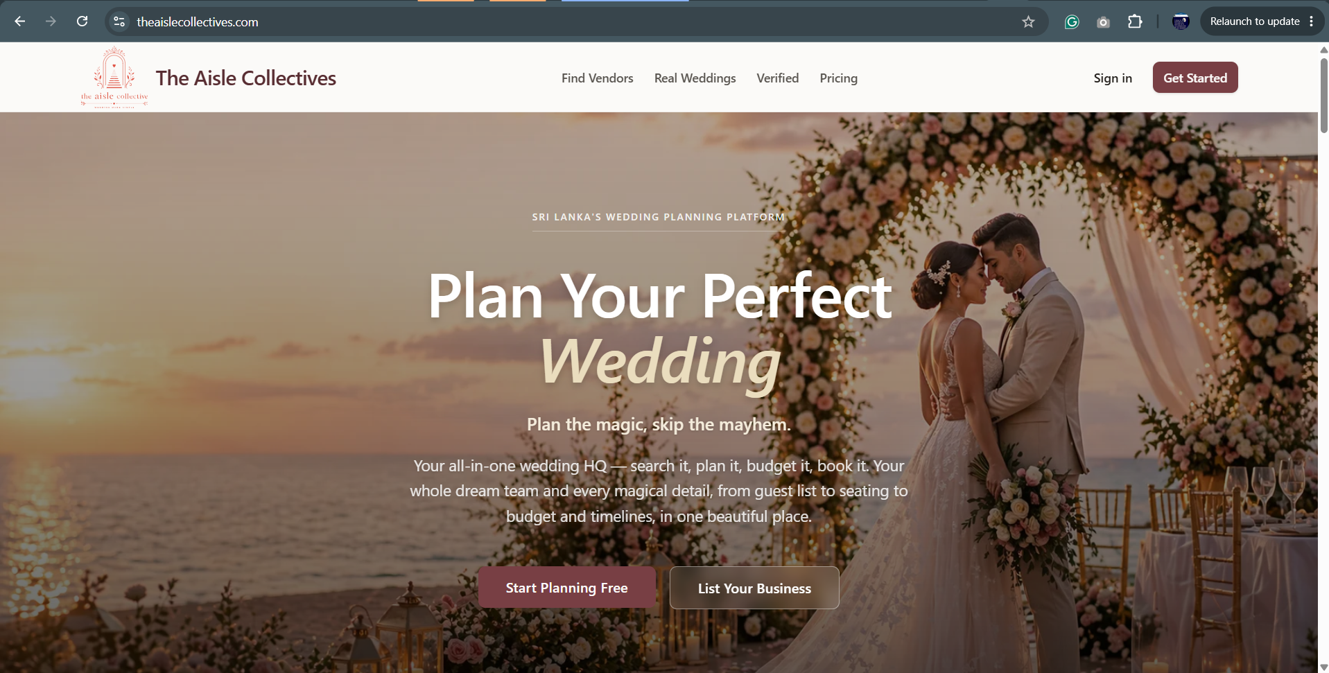 The Aisle Collectives website preview
