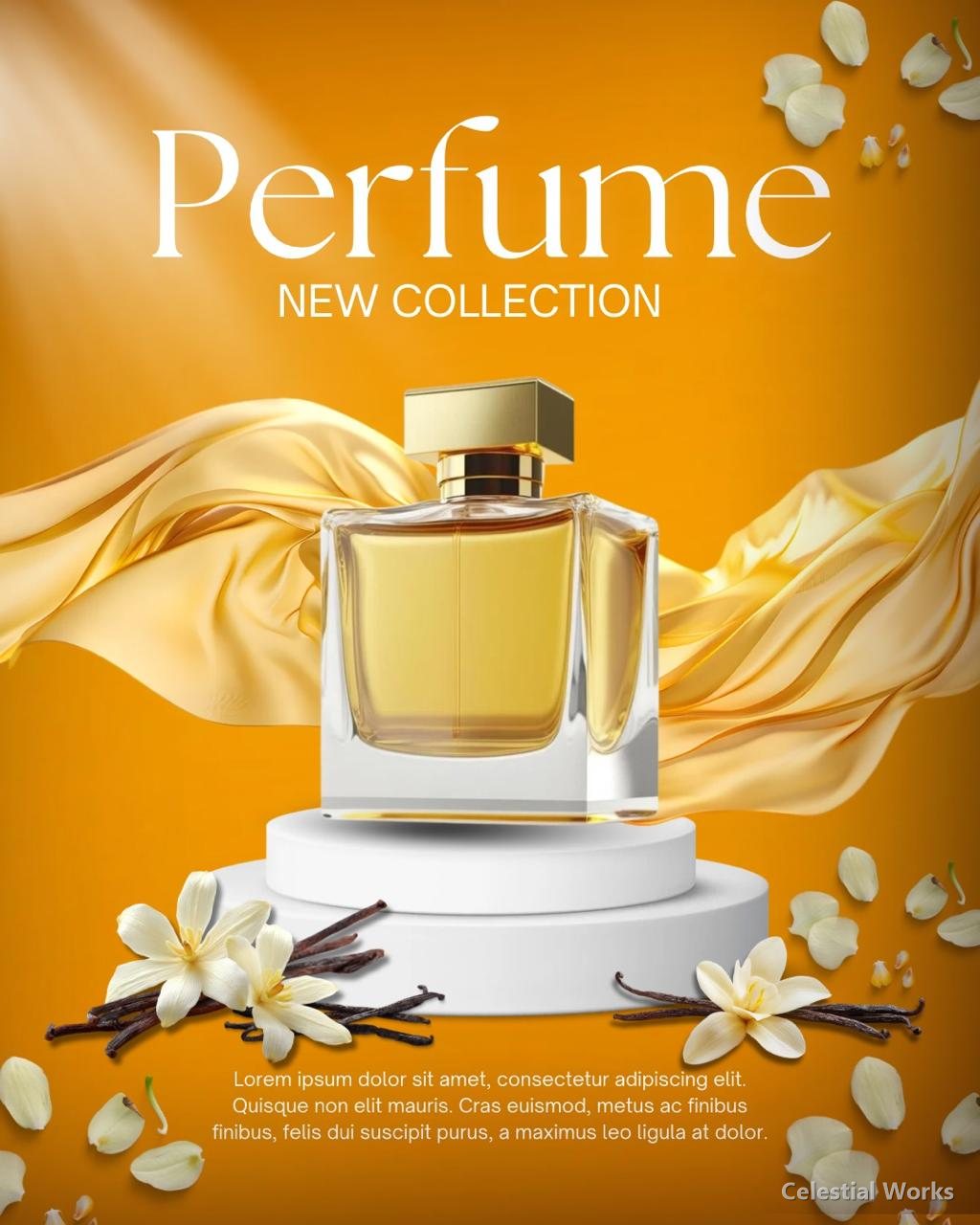 Perfume golden collection ad concept