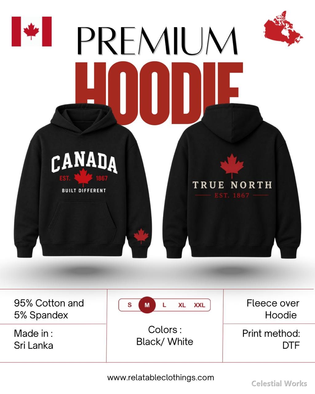 Relatable Clothing Canada Hoodie - Premium (Black)