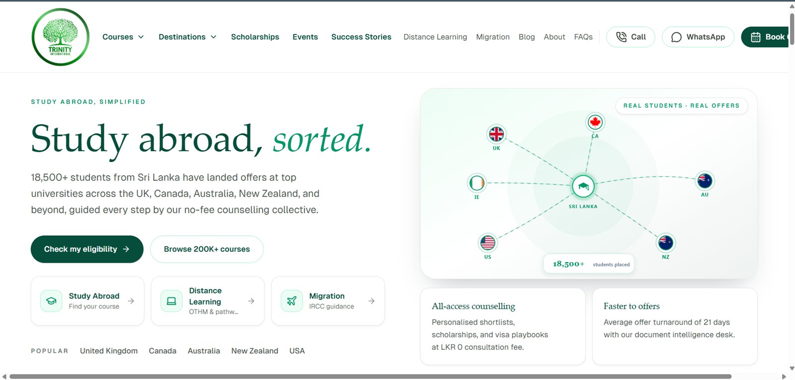 Trinity International website preview
